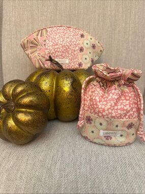 Authentic Liberty of London Cosmetic Bag and Drawstring Pouch Set NWOT